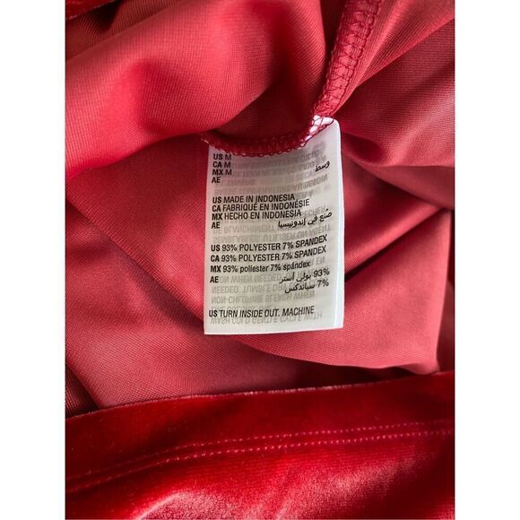 Charter Club Red Velvet Dress Pearl Accent Self Tie Sz S - Picture 9 of 10